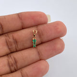 Dije Trio Degrade Esmeraldas 0.55gr / 1.5cm / Oro Amarillo 18K %