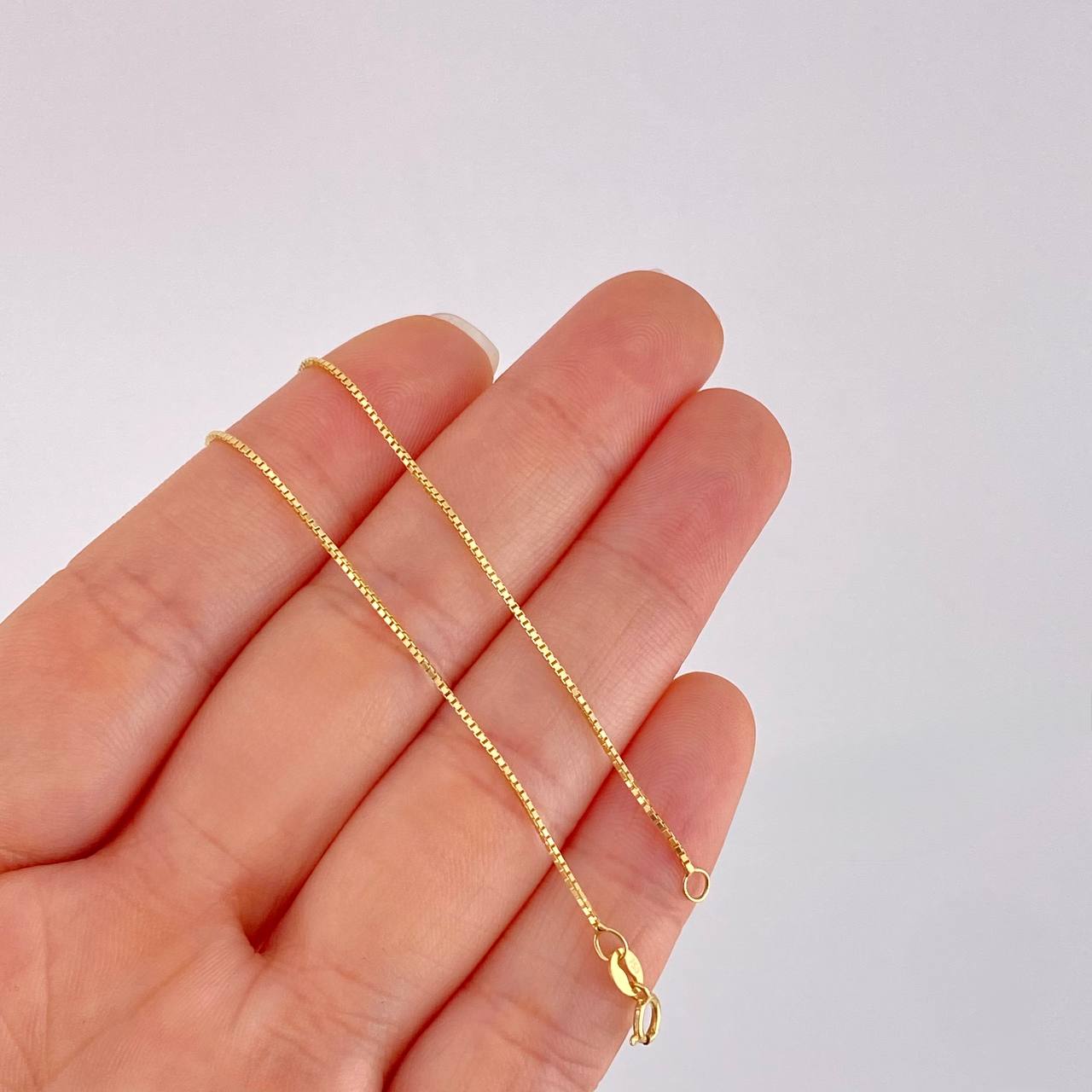 Cadena Veneciana 2.55g / 50cm / 0.8mm Oro Amarillo 18K