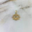 Dije Ancla Circular 1.9gr / 2.7cm / Circones Blancos Oro Amarillo *