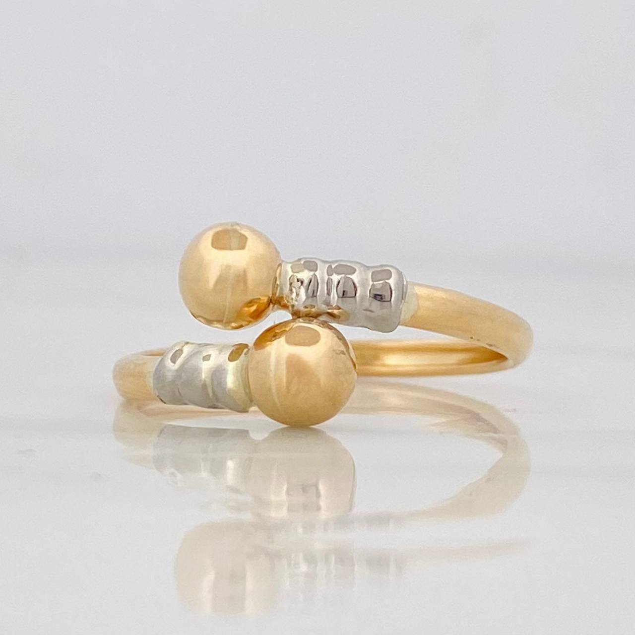 Anillo Tu y Yo 1.3g / T8 Dos Oros Amarillo Blanco 18K