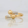 Anillo Tu y Yo 1.3g / T8 Dos Oros Amarillo Blanco 18K