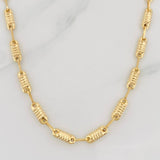 Cadena Rustica Cilindro Rayado 8.6g / 60cm / 3.35mm Oro Amarillo 18K
