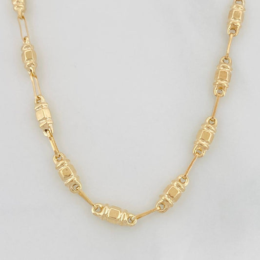 Cadena Rustica Barril 8.35g / 60cm / 3.2mm Oro Amarillo 18K