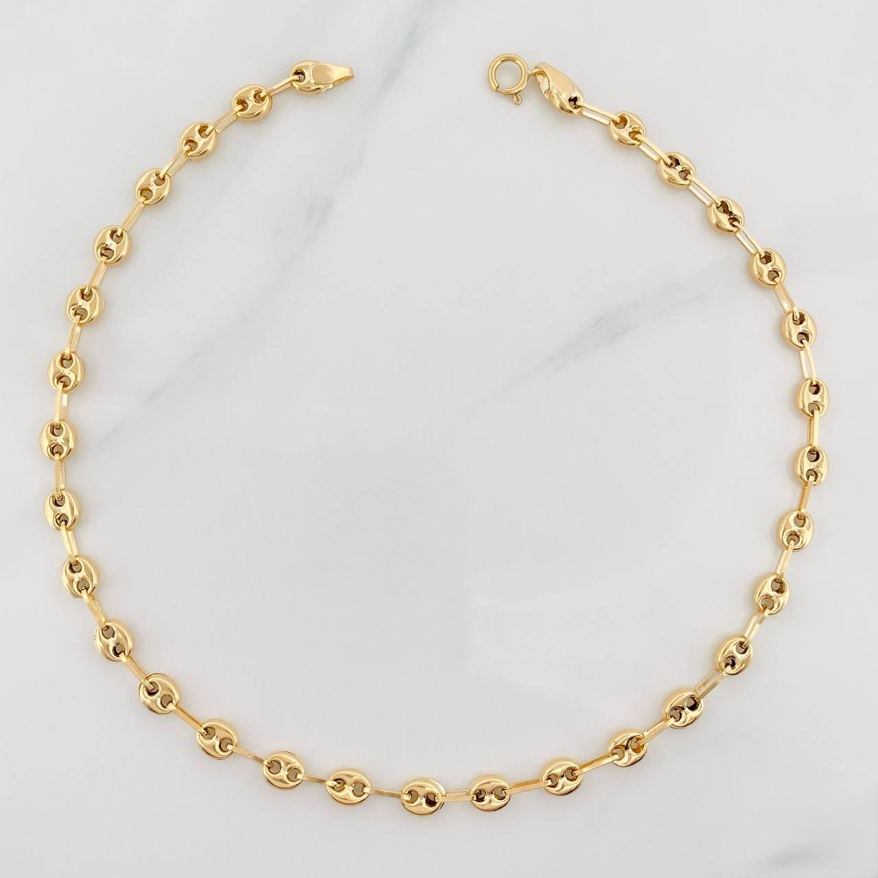 Tobillera Rustica GC 3.8g / 26cm / 4.1mm Oro Amarillo 18K