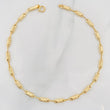 Tobillera Rustica Cilindro Rayado 3.7g / 25cm / 3.1mm Oro Amarillo 18K