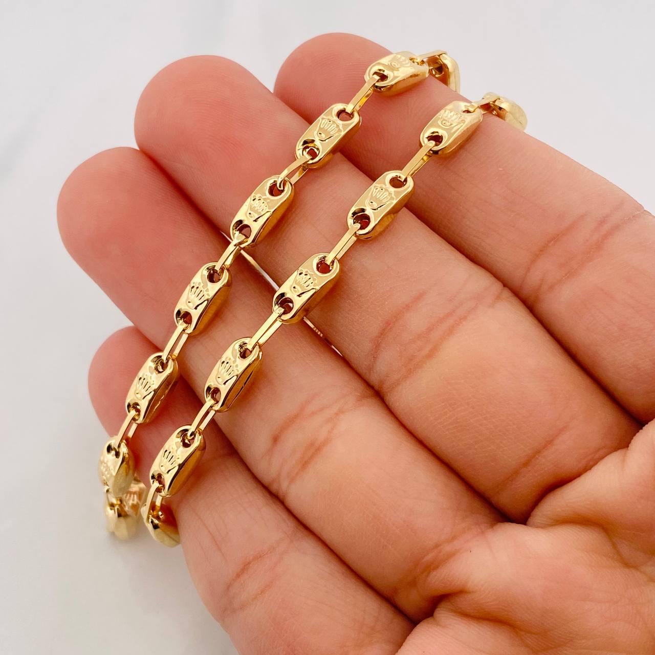 Cadena Rustica Corona 11.25g / 60cm / 4.2mm Oro Amarillo 18K