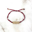 Pulsera Vino Tinto Dios 1.75gr / 3mm Bolas Lisas 2 und Circones Blancos Oro Amarillo *