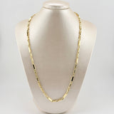 Cadena Rustica Rectagulo 14.1gr / 60cm / 3.5mm Oro Amarillo +4 18K