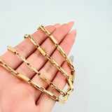 Cadena Rustica Rectagulo 14.1gr / 60cm / 3.5mm Oro Amarillo +4 18K