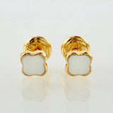 Topos Trebol Blanco 0.75gr / 4.6mm Oro Amarillo 18K