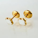 Topos Trebol Blanco 0.75gr / 4.6mm Oro Amarillo 18K