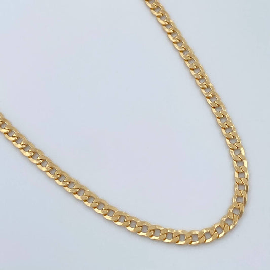 Cadena Cubana 3.4gr / 50cm / 2.1mm Oro Amarillo +1 18K &