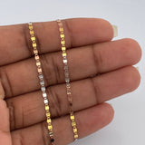 Cadena Plana Espejo 1.55gr / 40.2cm / 2mm Tres Oros +3 18K %