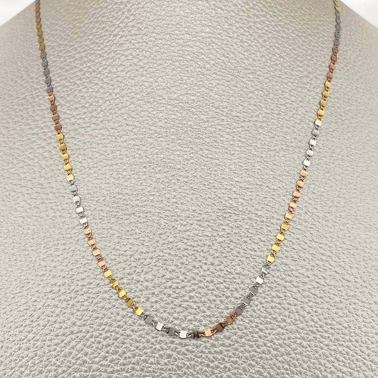 Cadena Plana Espejo 1.55gr / 40.2cm / 2mm Tres Oros +3 18K %