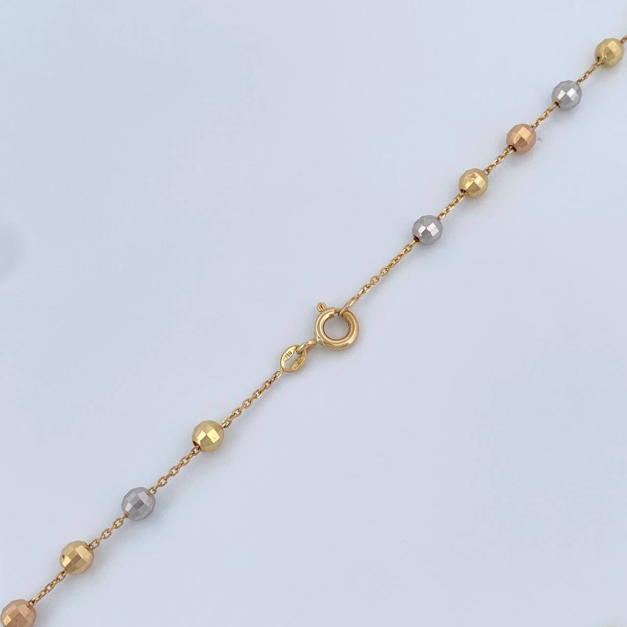 Rosario Virgen Milagrosa Cruz 11.45gr / 60.4cm / 4mm Tres Oros +4 18K %