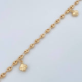 Tobillera Gc Treboles 3.9gr / 26cm / 3.25mm Oro Amarillo 18K &