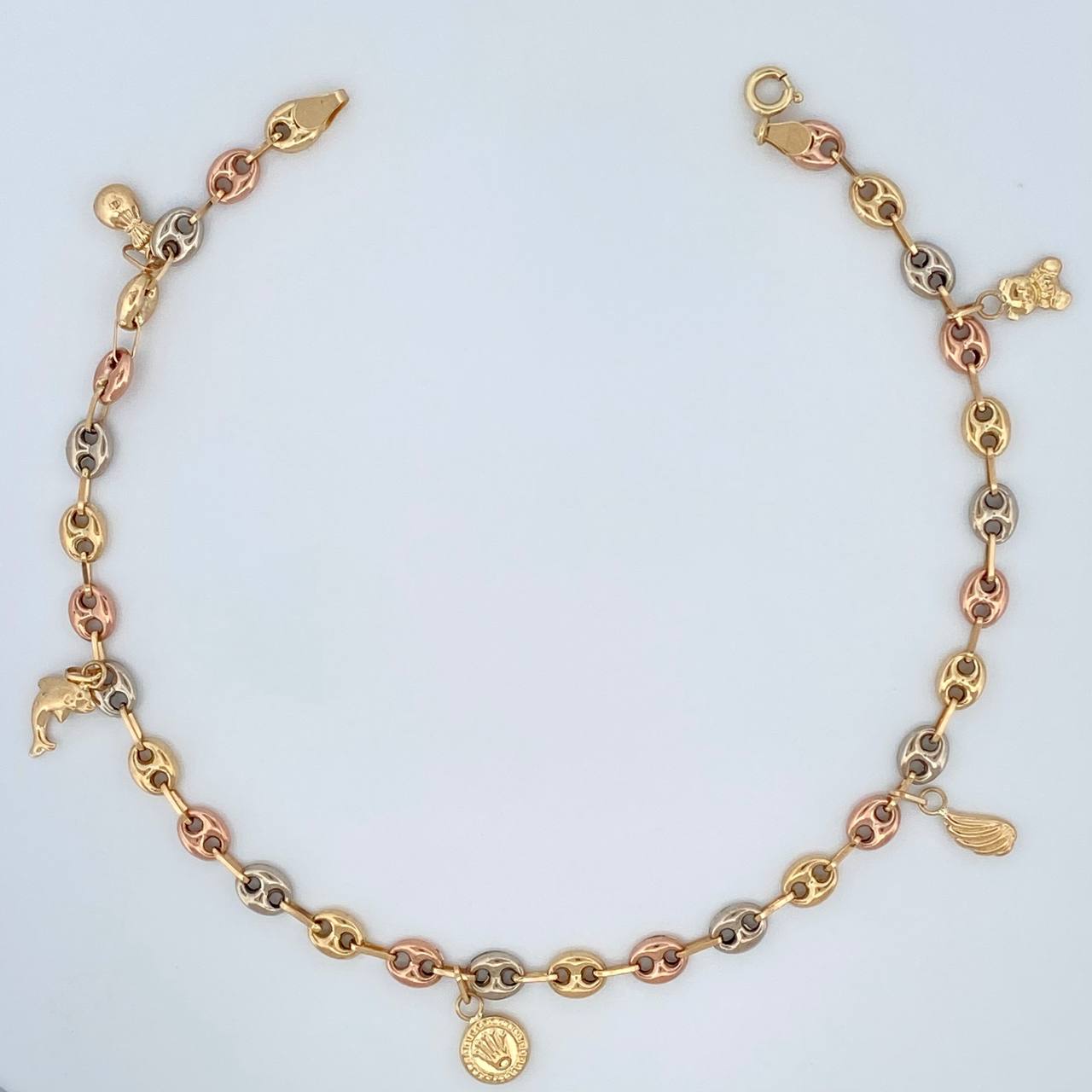 Tobillera Gc Figuras 5.55gr / 26cm / 4.96mm Tres Oros 18K &