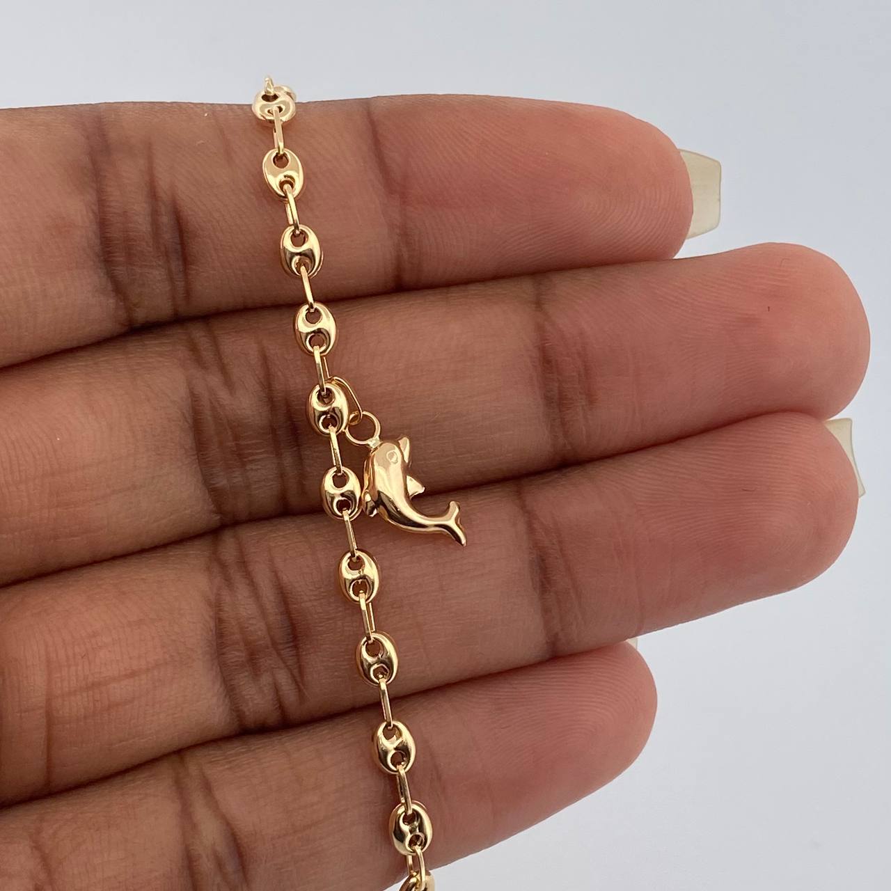 Tobillera GC 4.15gr / 27cm / 3mm Oro Amarillo 18K %