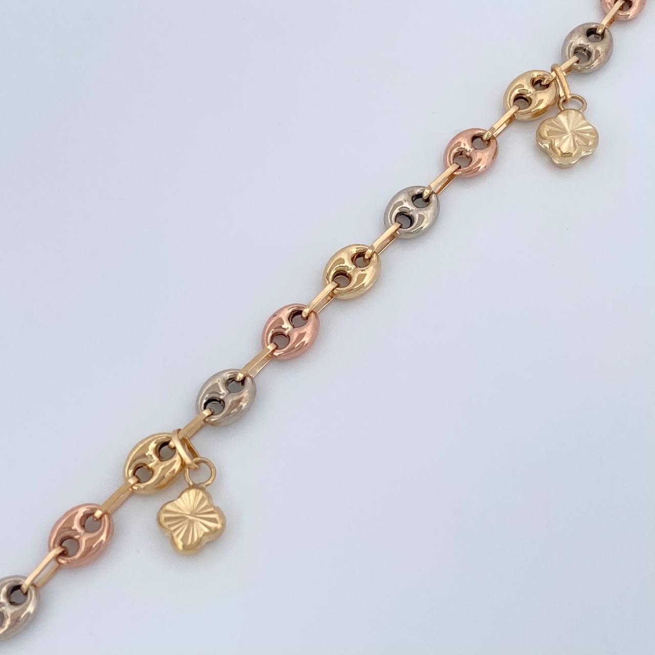 Tobillera GC Trebol 5.35gr / 26.5cm / 4.83mm Tres Oros 18K %