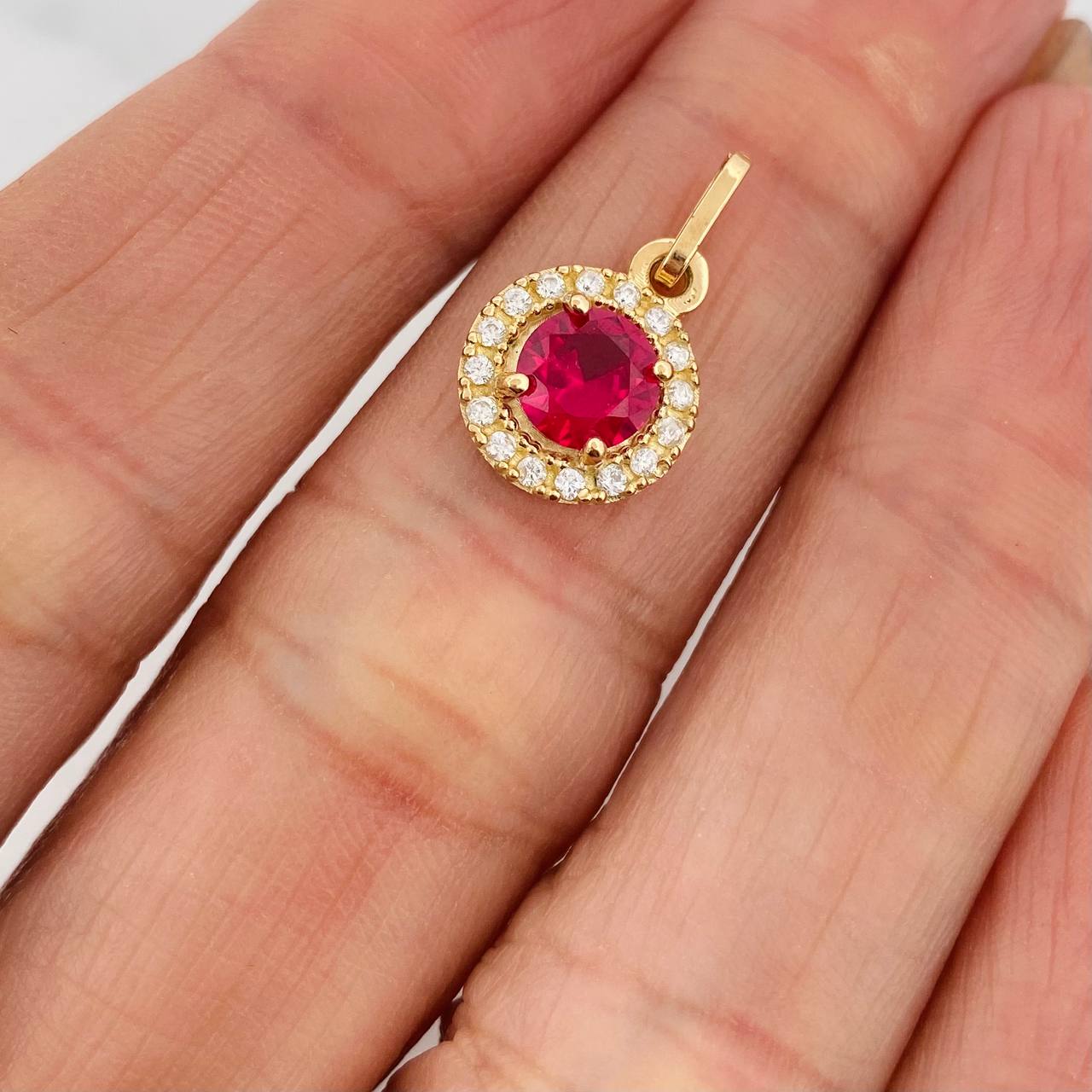 Dije Halo Redondo 1.65 g / 1.6 cm Oro Amarillo 18K