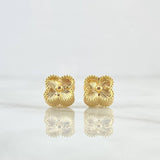 Topos Trébol VCyA 3.05gr / 10mm Diamantado Punteado Oro Amarillo Nac.Esp. 18K ©