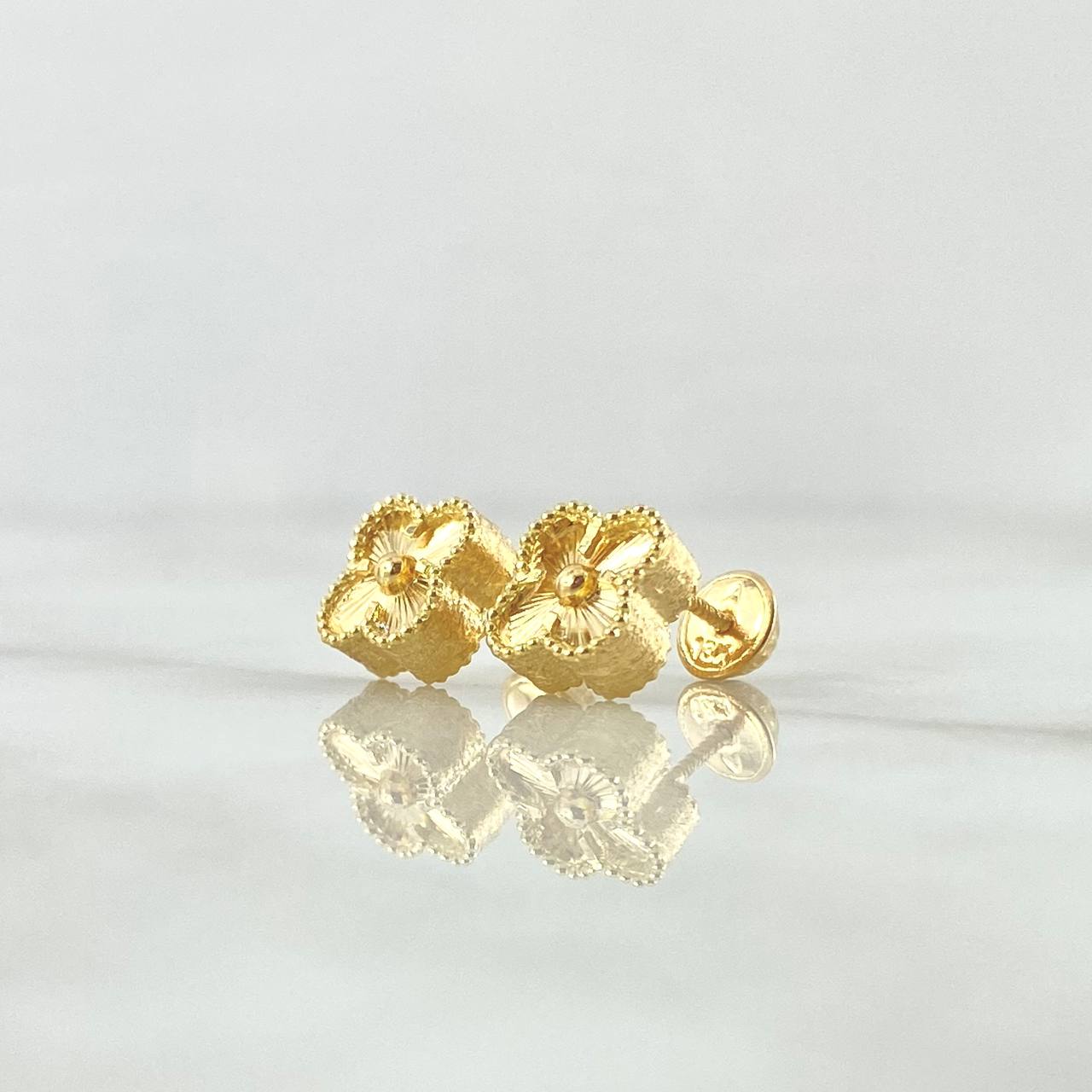 Topos Trébol VCyA 2.65gr / 9mm Diamantado Punteado Oro Amarillo Nac.Esp. 18K ©
