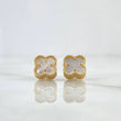 Topos Trebol Blanco 1.8 g / 6.35 mm Oro Amarillo 18K