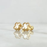 Topos Trebol Blanco 1.75 g / 6.4 mm Oro Amarillo 18K