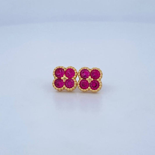 Topos Trebol 2.95gr / 9.03mm / Oro Amarillo 18K &