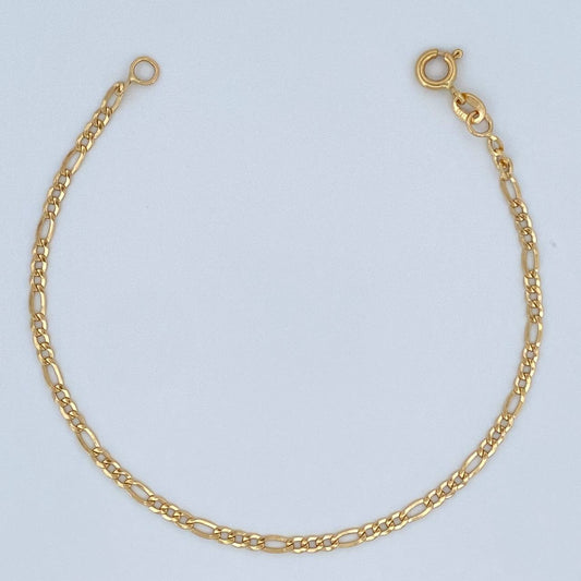 Pulso Figaro 1.4gr / 19cm / 2.2mm Oro Amarillo +1 18K &