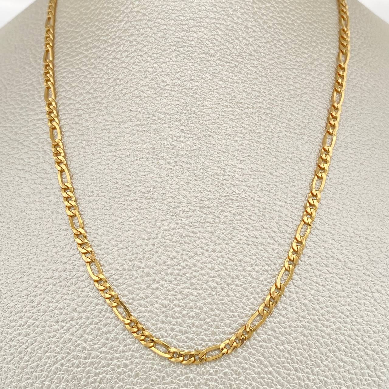 Cadena Figaro 6.5gr / 61cm / 3mm Oro Amarillo +1 18K &