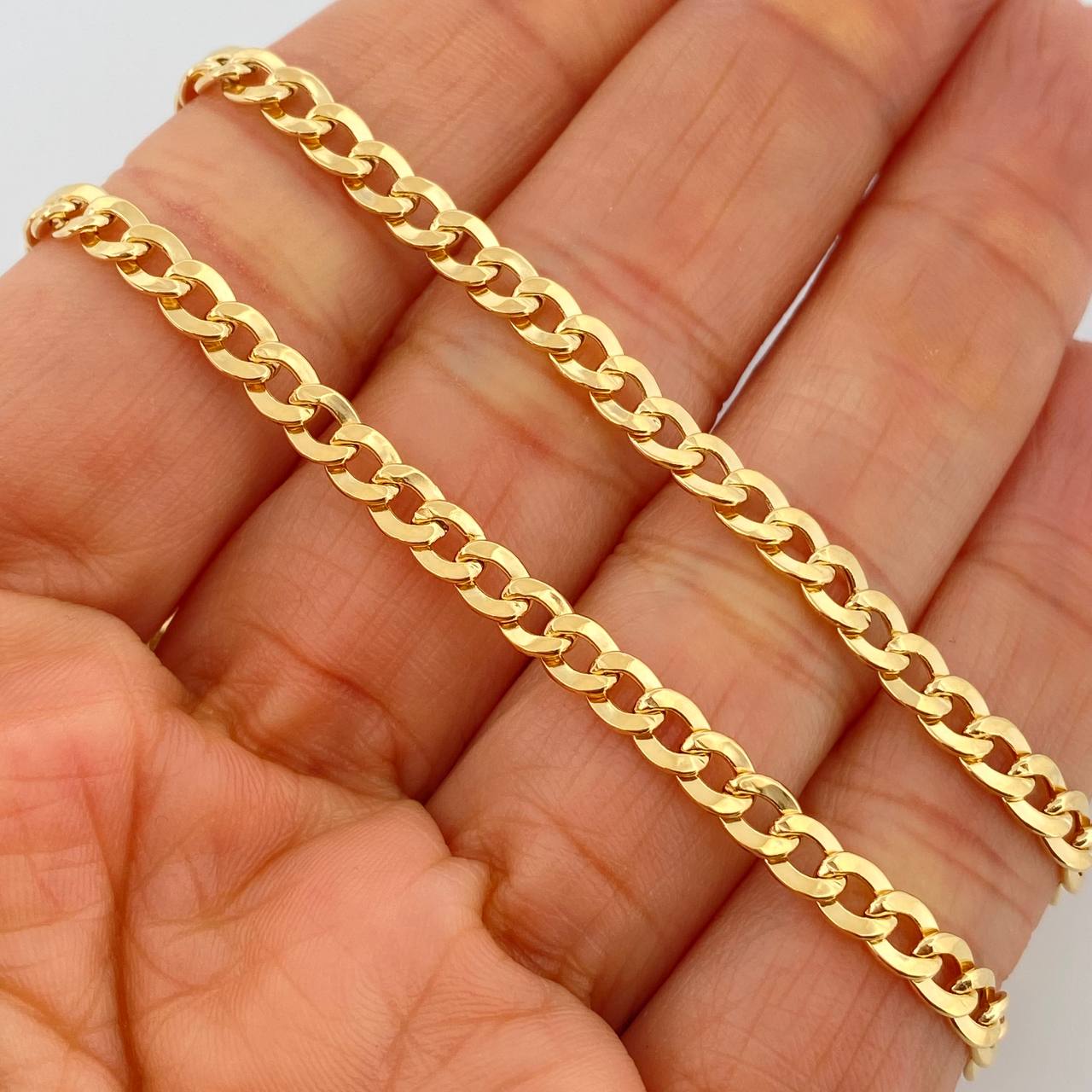 Cadena Cubana 7.55gr / 61cm / 3.93mm Oro Amarillo +1 18K &
