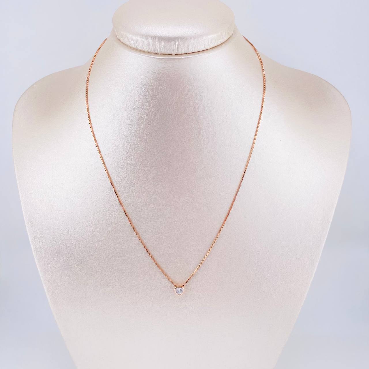 Cadena Veneciana Dije Corazón 2.25g / 45cm / 0.9mm Plata Vermeil 925