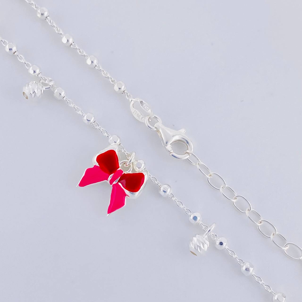 Cadena Aro Seguido Dije Moño 5.8g / 45cm / 2.5mm Plata 925