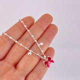 Cadena Aro Seguido Dije Moño 5.8g / 45cm / 2.5mm Plata 925