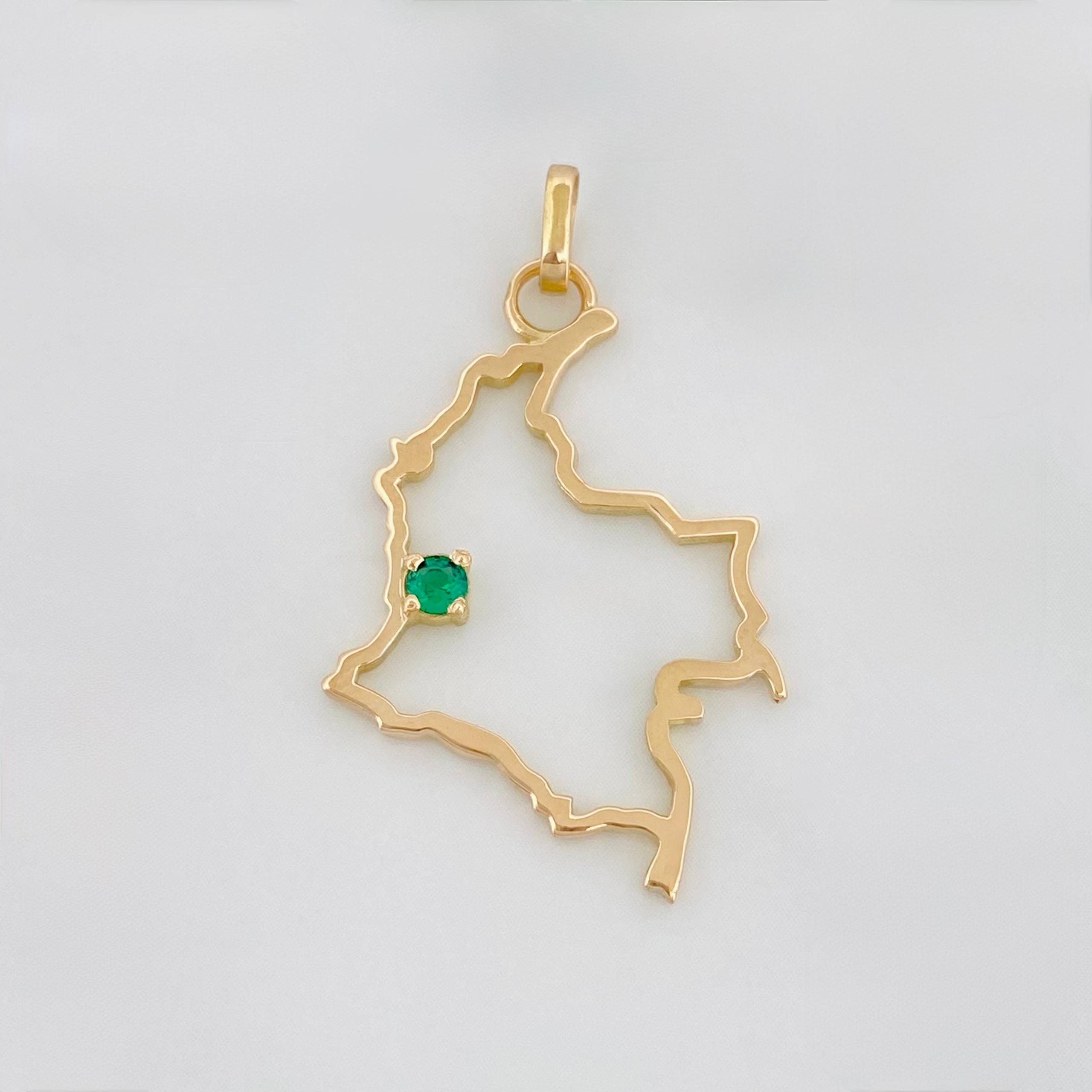 Dije Mapa Colombia 1.9 g / 3.05 cm Oro Amarillo 18K