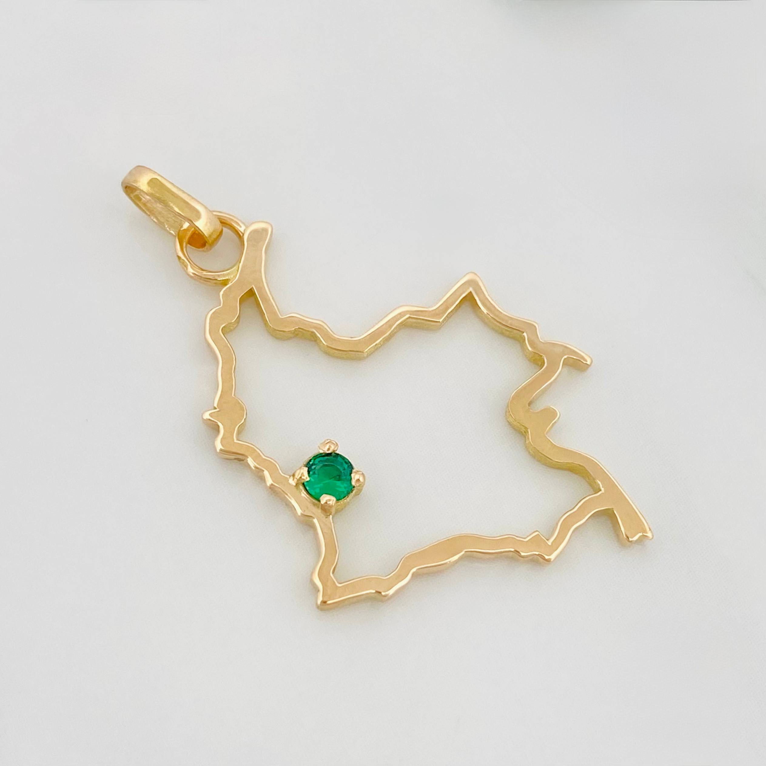 Dije Mapa Colombia 2 g / 3.05 cm Oro Amarillo 18K