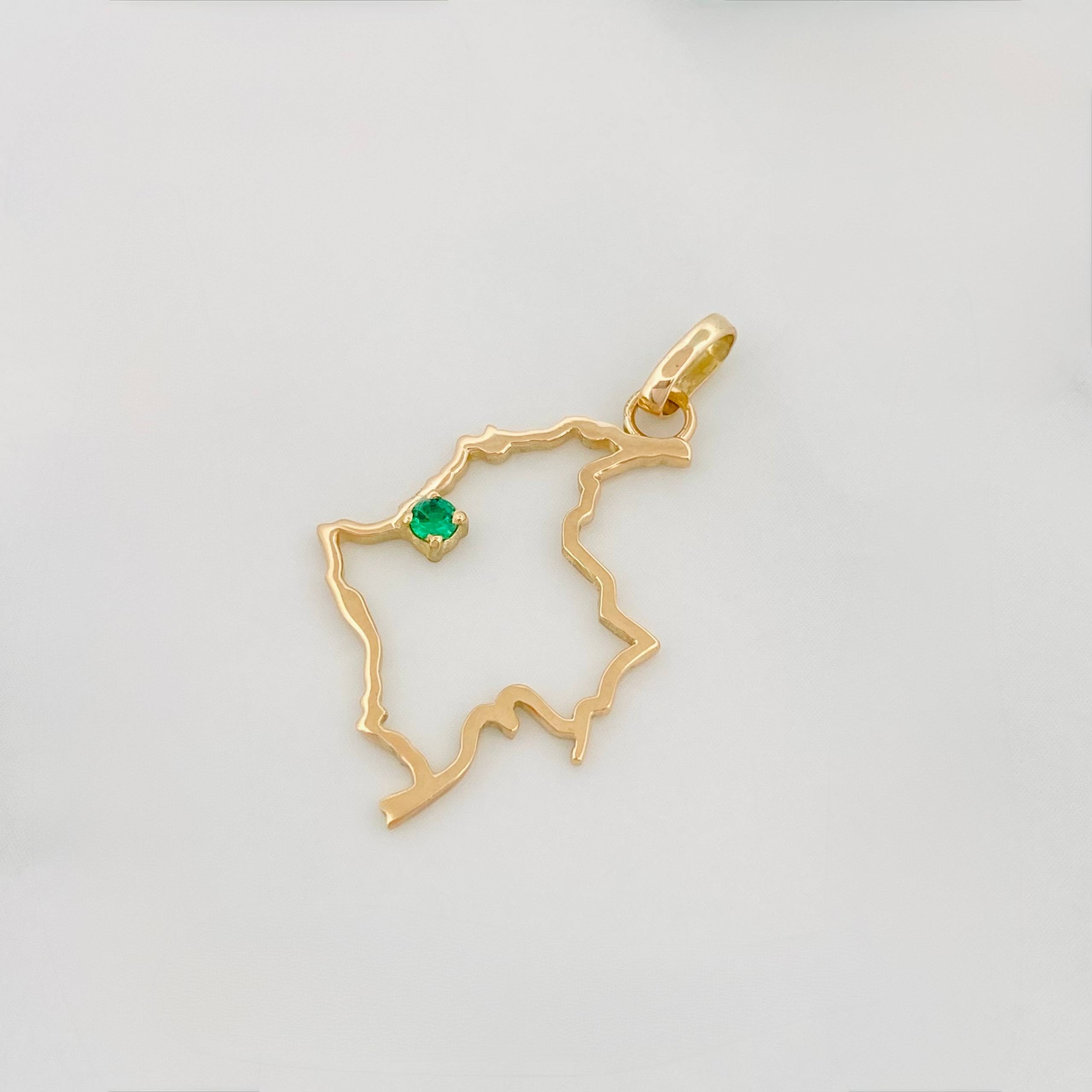 Dije Mapa Colombia 1.1 g / 3 cm Oro Amarillo 18K