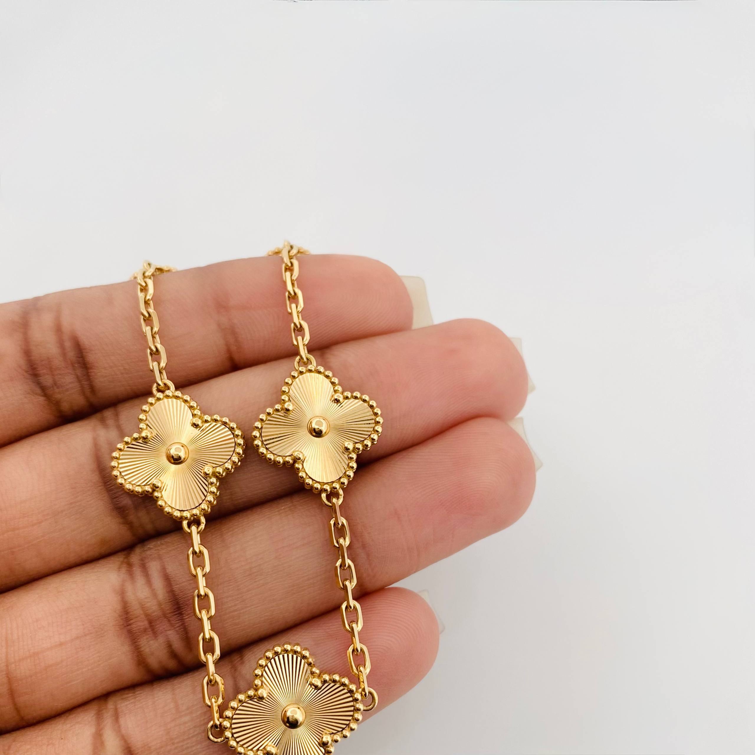 Pulso Trebol 11.05 g / 19.6 cm / 1.9 mm Oro Amarillo 18K