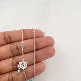 Pulso Atrapa Sueño Esmeralda 1.85 g / 20 cm / 1 mm Plata Rodinada 925