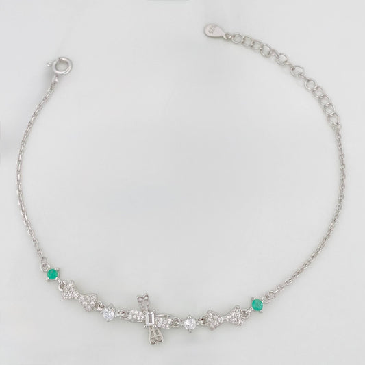Pulso Moños Esmeralda 2.8 g / 22 cm / 1 mm Plata Rodinada 925