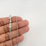 Pulso Moños Esmeralda 2.8 g / 22 cm / 1 mm Plata Rodinada 925