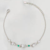 Pulso Mariposas Esmeralda 2.8 g / 22.03 cm / 1 mm Plata Rodinada 925