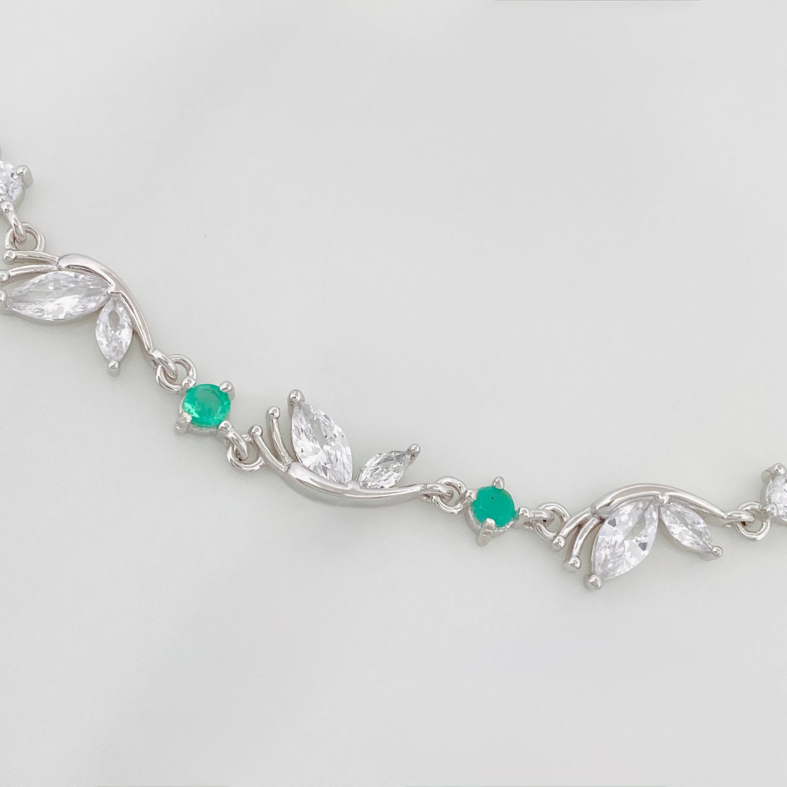 Pulso Mariposas Esmeralda 2.8 g / 22 cm / 1 mm Plata 925