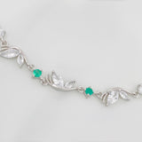Pulso Mariposas Esmeralda 2.7 g / 22 cm / 1 mm Plata Rodinada 925