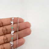 Pulso Mariposas Esmeralda 2.7 g / 22 cm / 1 mm Plata Rodinada 925
