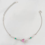 Pulso Corazon Moño Esmeralda 3.1 g / 22 cm / 1 mm Plata Rodinada 925