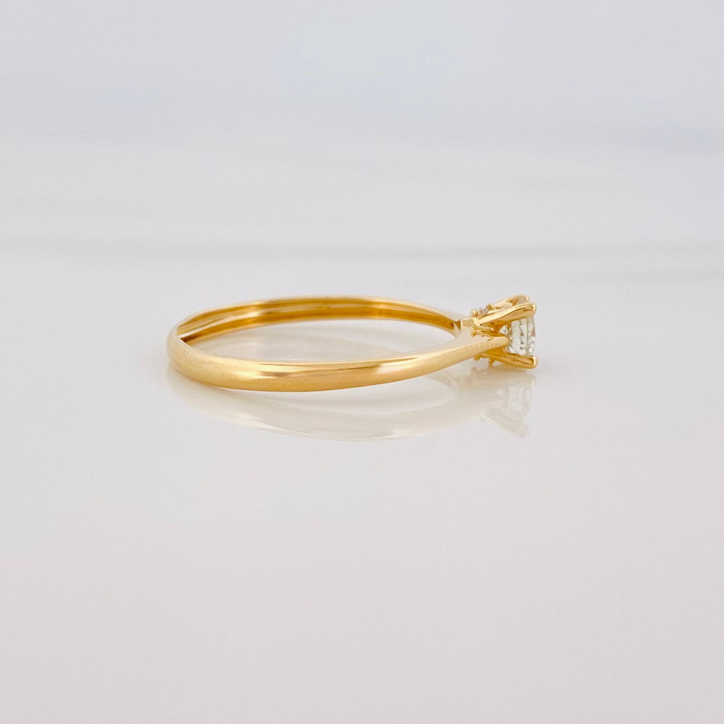 Anillo Solitario Diamantes 25Pts 1.35 g / T6 3/4 Oro Amarillo 18K
