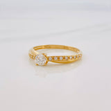 Anillo Solitario Enlazado Diamantes 39Pts 1.5 g / T6 1/2 Oro Amarillo 18K