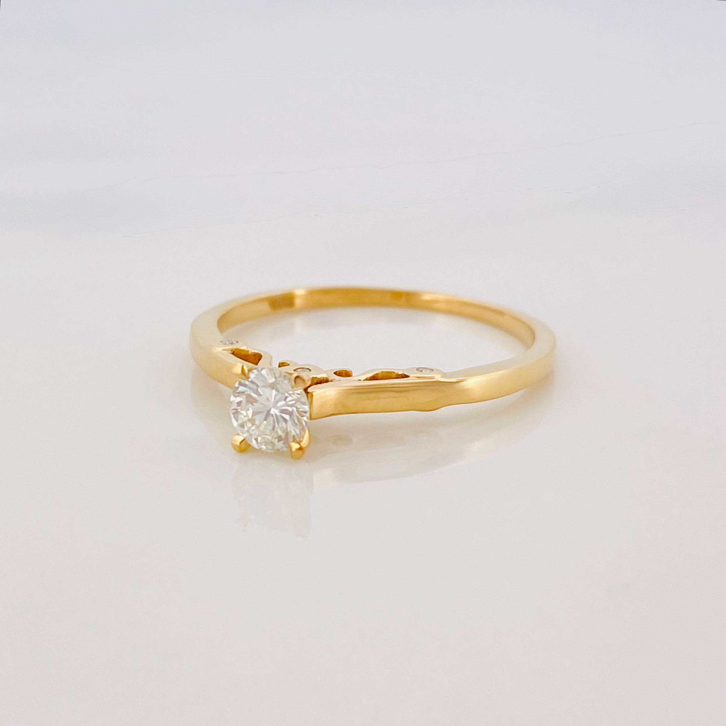 Anillo Solitario Diamantes 28Pts 2 g / T5 3/4 Oro Amarillo 18K